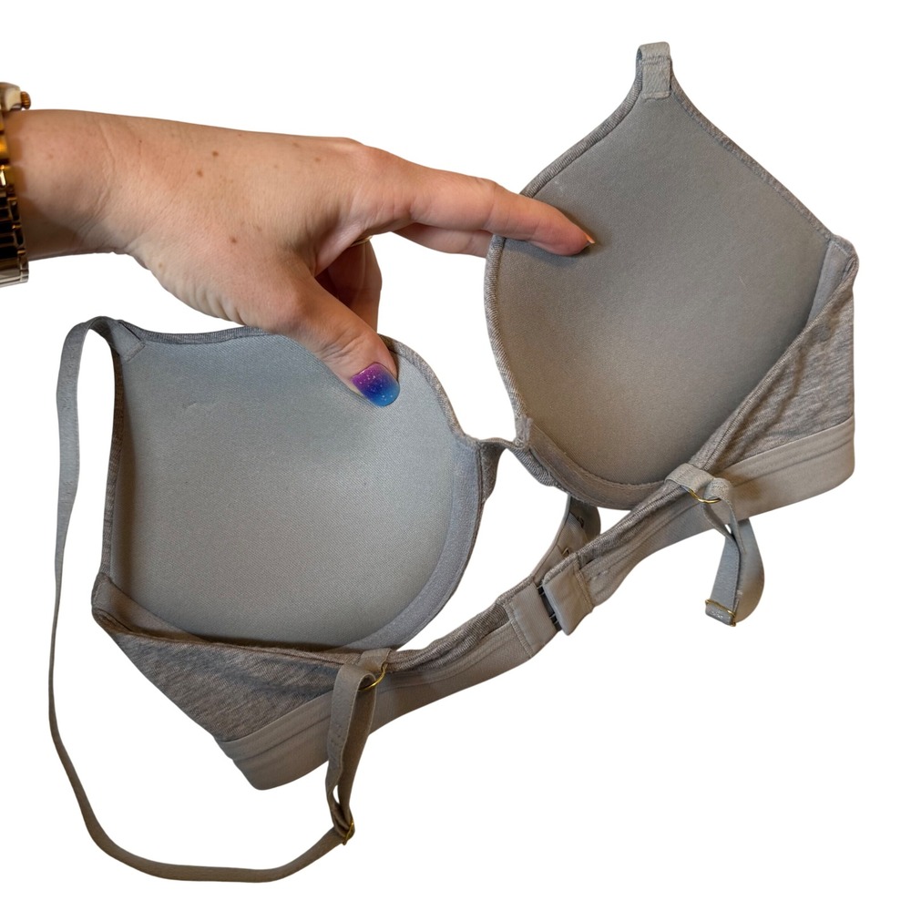 Pepper Supima Cotton Lift Up Bra 34B Heather Gray - Picture 4 of 5